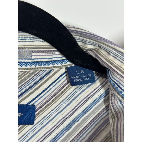 Tommy Bahama Silk Button Down Light Weight Long Sleeve Casual Preppy Men Large - Picture 3 of 9